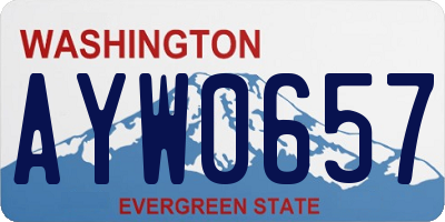 WA license plate AYW0657