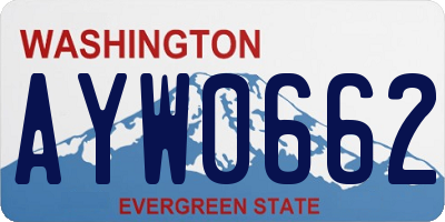 WA license plate AYW0662