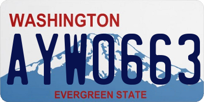 WA license plate AYW0663