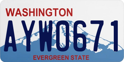 WA license plate AYW0671
