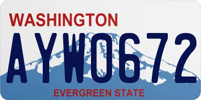 WA license plate AYW0672