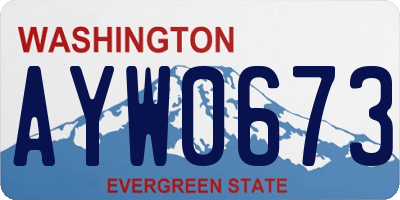 WA license plate AYW0673
