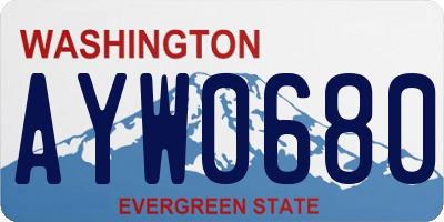 WA license plate AYW0680