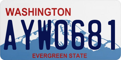 WA license plate AYW0681
