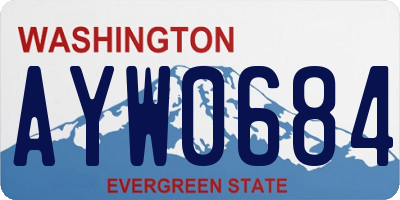 WA license plate AYW0684