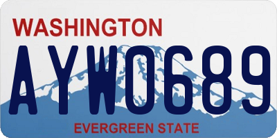 WA license plate AYW0689