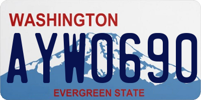 WA license plate AYW0690