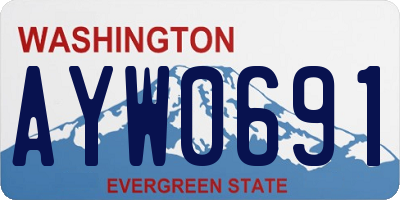 WA license plate AYW0691