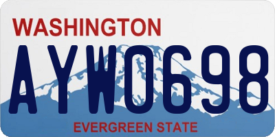 WA license plate AYW0698