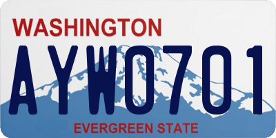 WA license plate AYW0701