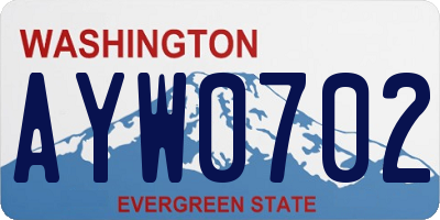 WA license plate AYW0702