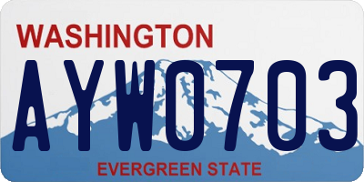 WA license plate AYW0703