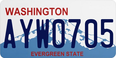 WA license plate AYW0705