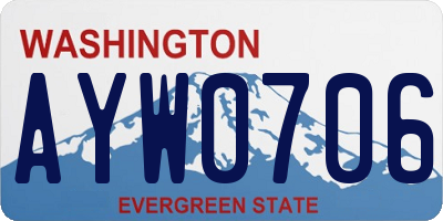 WA license plate AYW0706