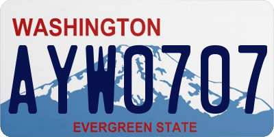 WA license plate AYW0707