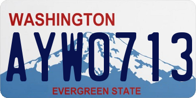 WA license plate AYW0713