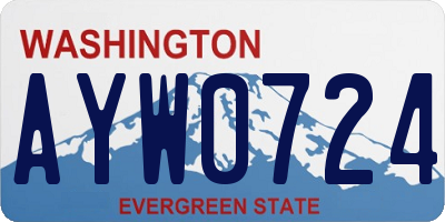 WA license plate AYW0724