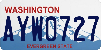 WA license plate AYW0727