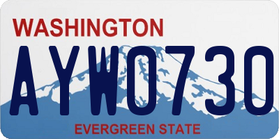 WA license plate AYW0730