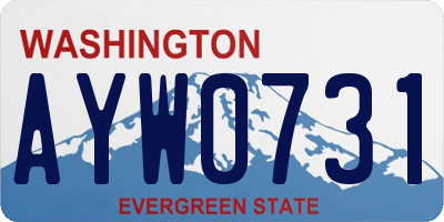 WA license plate AYW0731