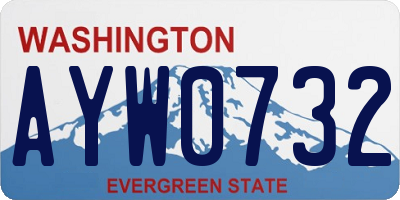 WA license plate AYW0732