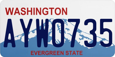WA license plate AYW0735