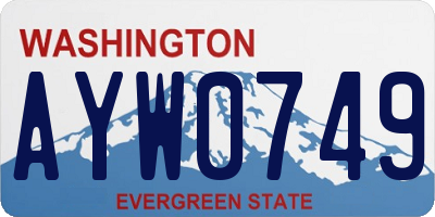 WA license plate AYW0749