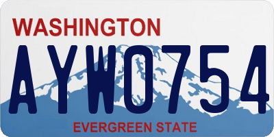 WA license plate AYW0754