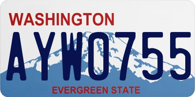 WA license plate AYW0755