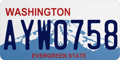 WA license plate AYW0758