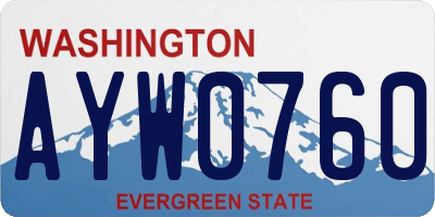 WA license plate AYW0760