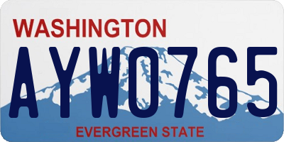 WA license plate AYW0765