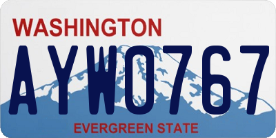 WA license plate AYW0767