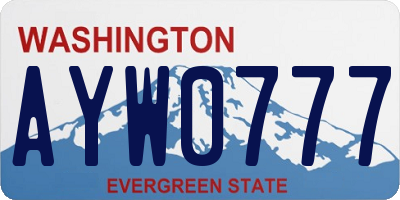 WA license plate AYW0777
