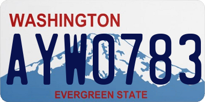 WA license plate AYW0783