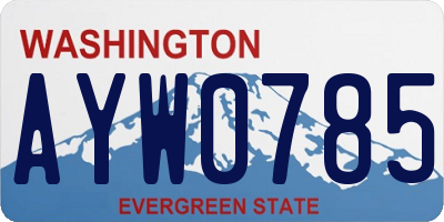 WA license plate AYW0785