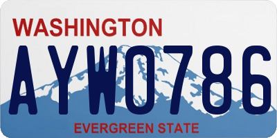 WA license plate AYW0786