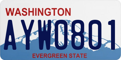 WA license plate AYW0801