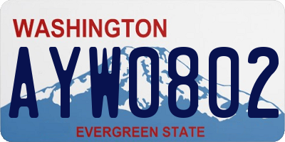 WA license plate AYW0802