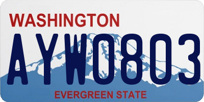 WA license plate AYW0803