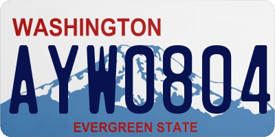 WA license plate AYW0804