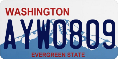 WA license plate AYW0809