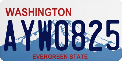 WA license plate AYW0825