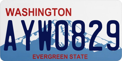 WA license plate AYW0829