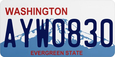 WA license plate AYW0830