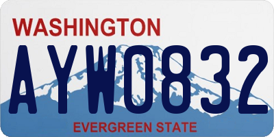 WA license plate AYW0832