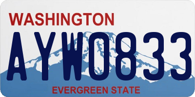 WA license plate AYW0833