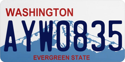 WA license plate AYW0835