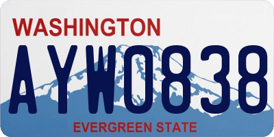WA license plate AYW0838