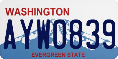 WA license plate AYW0839